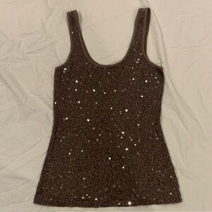 Express Sparkling Brown Tank Top